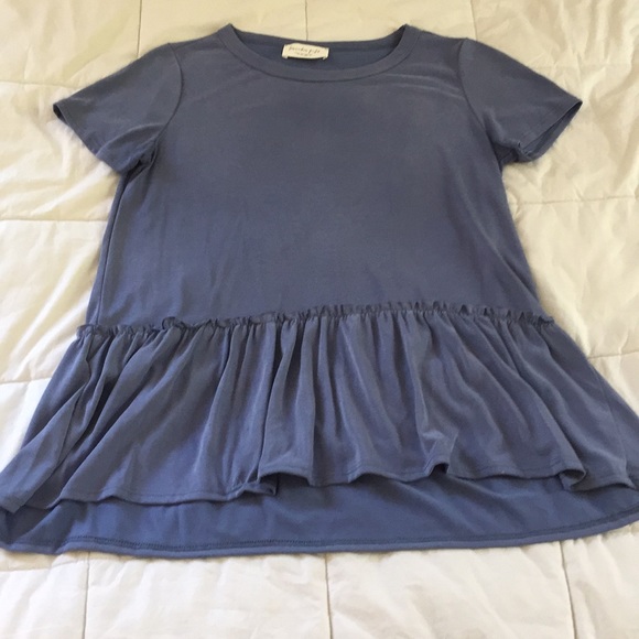 ruffle bottom blouse